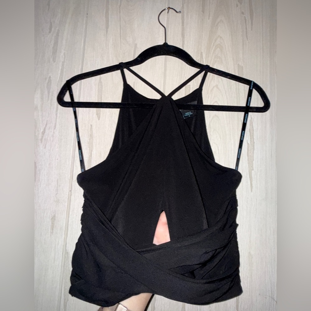 Marciano Black Halter Tank, Size Medium